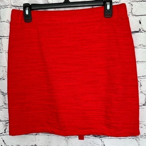 LOFT Knit Skirt Elastic Waist Pockets Red Size Small. EUC - Picture 3 of 8